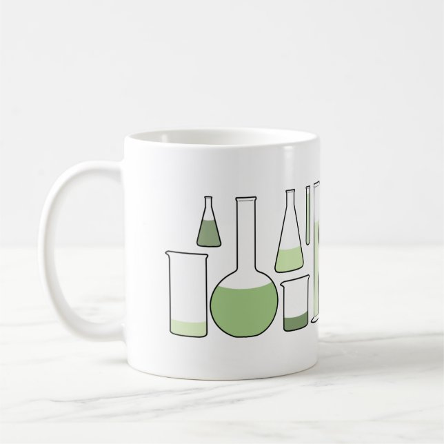 Caneca De Café Glassware de Laboratório Verde (Esquerda)