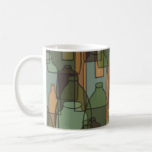 Caneca De Café Glassware Galore: Padrão de Garrafa Vintage