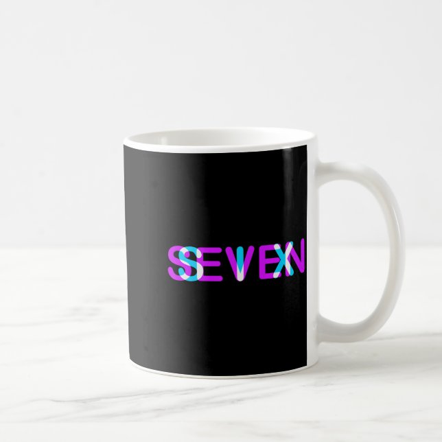 Caneca De Café Glitch Optical Illusion Six Seven 6 7 Meme Gen Alp (Direita)