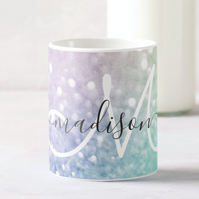 Caneca De Café Glitter Bokeh Glamorous Elegante (Criador carregado)