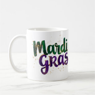 Caneca De Café Glitter BrushAVC Mardi Gras