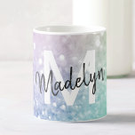 Caneca De Café Glitter de Pastel Fundo de BokehGlitant<br><div class="desc">Personalize facilmente este elegante padrão colorido de brilho com seu nome personalizado e/ou monograma.</div>