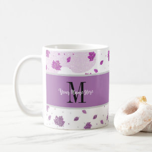 Caneca De Café Glitter Glitter Cortado outono Deixa Cor-de-rosa A