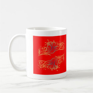 Caneca De Café Glitter ouro espirra elementos de rabo flo românt