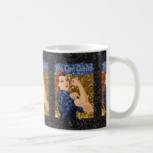Caneca De Café glitter rosie, o rivete (Direita)
