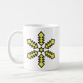Caneca De Café Glitter Snowflake - Yellow Star