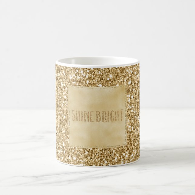 Caneca De Café Glitter Sparkle Dourado     (Centro)
