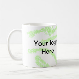 Caneca De Café Glitter verde simples adicione seu número de logot