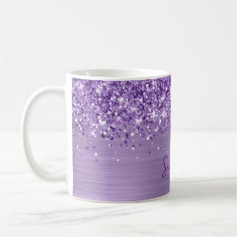 Caneca De Café Glittery Glam Royal Purple Name