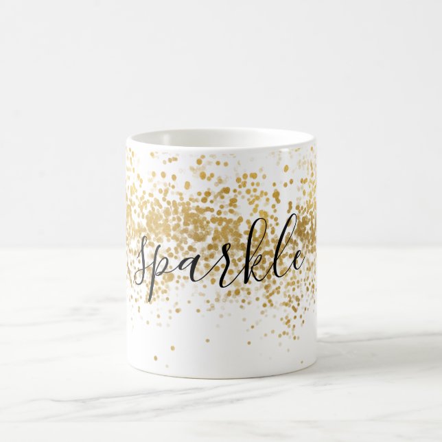 Caneca De Café Glitz Confetti Sparkle Dourada (Centro)