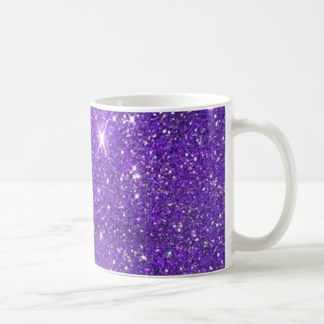 Caneca De Café Glitz Sparkling do brilho do roxo na moda (Direita)