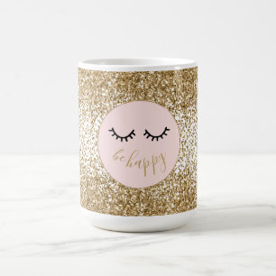 Caneca De Café Glitzy Dourado Glitzy Glitter Eilashes