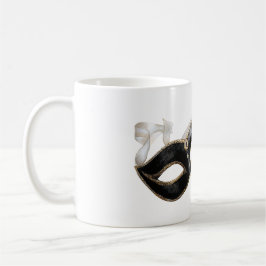 Caneca De Café Glitzy Gold Silver New Year Black Mask