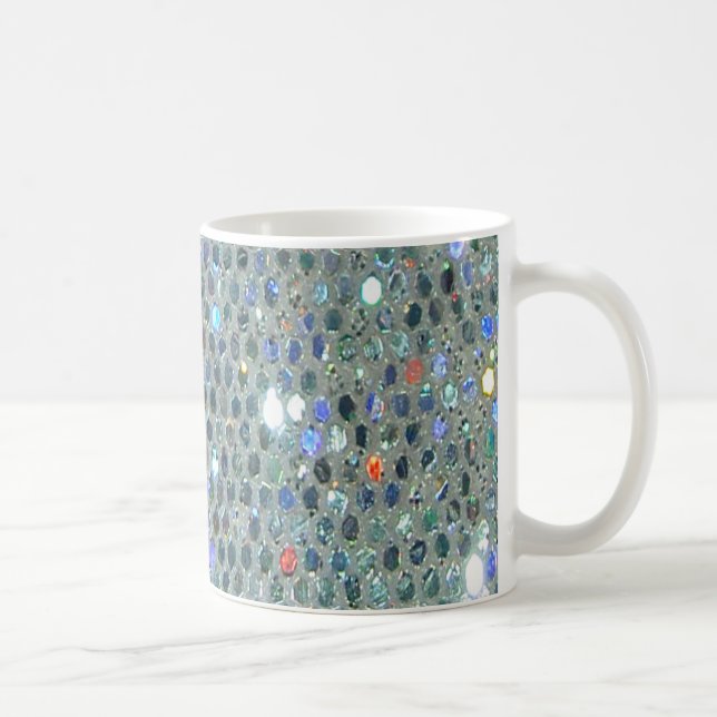 Caneca De Café Glitzy Silver Bling (Direita)