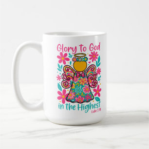 Caneca De Café Glória a Deus nas Alturas Natal Cristão