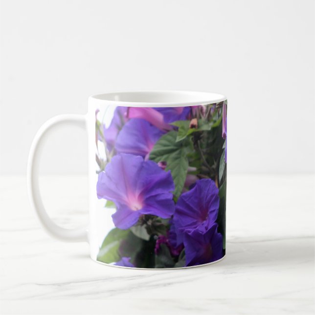 Caneca De Café Glórias da Manhã Azuis na Primavera (Esquerda)