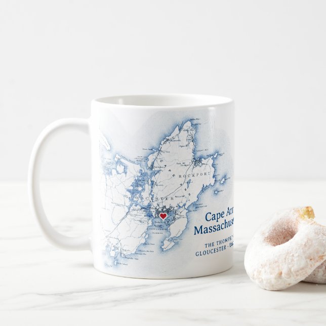 Caneca De Café Gloucester Cape Ann Massachusetts Gift (Com Donut)
