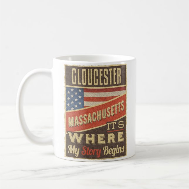 Caneca De Café Gloucester Massachusetts (Esquerda)