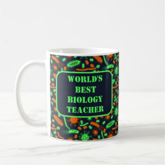 Caneca De Café Glowing Bacteria Microorganism toxic orange green