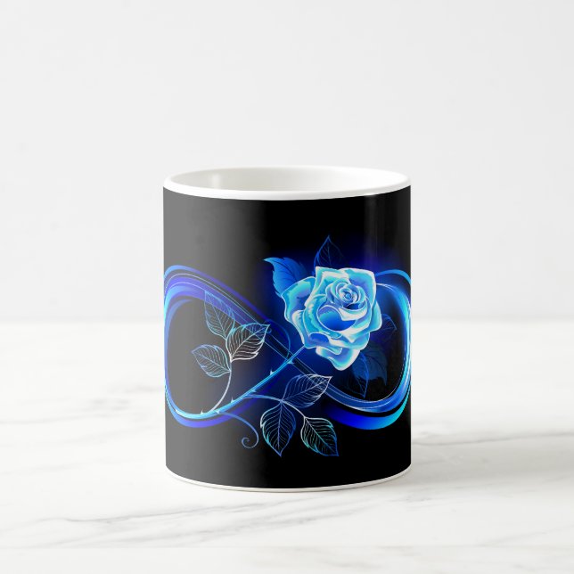 Caneca De Café Glowing infinity with blue rose (Centro)