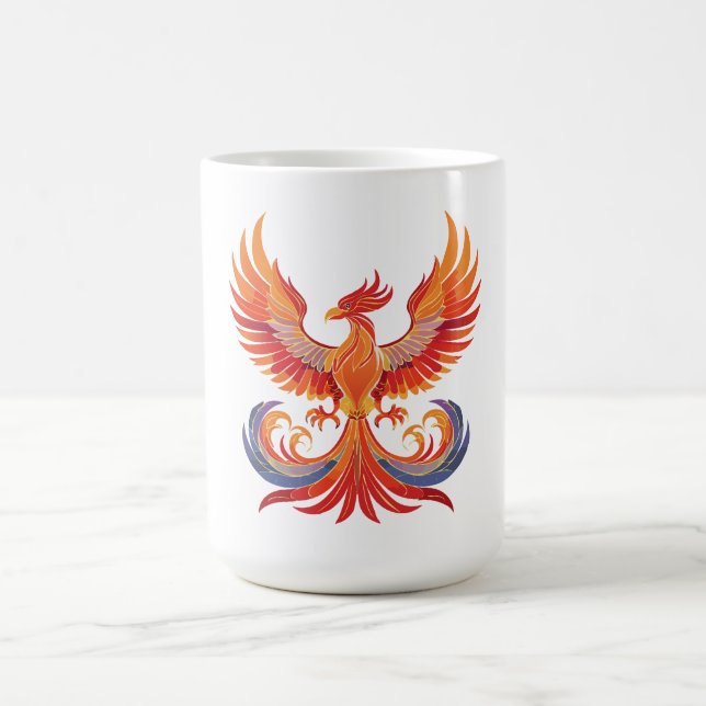 Caneca De Café Glowing mythological Fantasy Phoenix Bird (Centro)