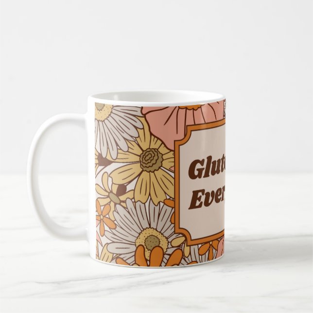 Caneca De Café Gluten Livre Tudo Laranja e Estética Marrom (Esquerda)