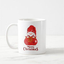 Caneca De Café Gnome Espiando do Saco do Papai Noel Feliz Natal
