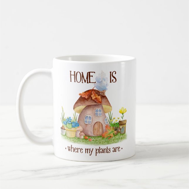 Caneca De Café Gnome home cogumelos floricultura jardim (Esquerda)