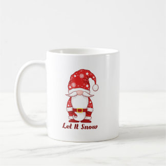 Caneca De Café Gnome in Snowflake Hat Let It Snow