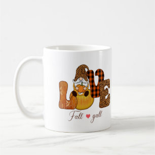Caneca De Café Gnome Personalizado de Outono Amor
