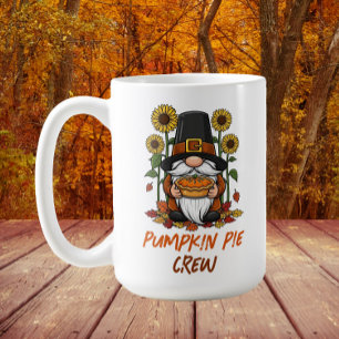 Caneca De Café Gnome Pilgrim Pumpkin Pie Crew Ação de Graças