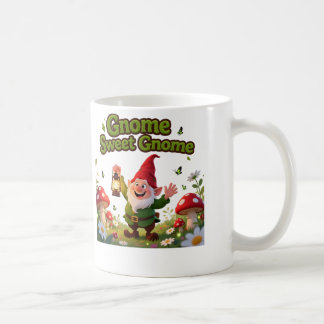 Caneca De Café Gnome Sweet Gnome Whimsical Garden Gnome Graphic