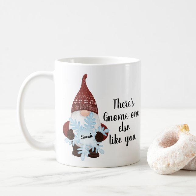 Caneca De Café Gnome Um Outro Como Você Personalizou Mug (Com Donut)