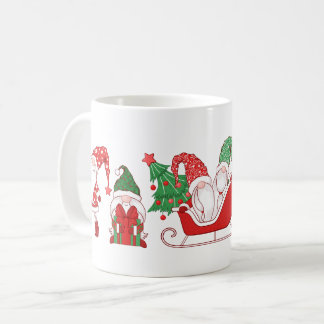 Caneca De Café Gnomes Christmas Parade Sleigh & Gifts