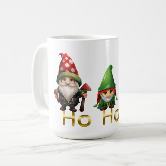 Caneca De Café Gnomes Ho Ho Ho Christmas (Frente Esquerda)