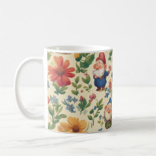 Caneca De Café Gnomo a floresce design
