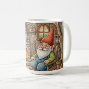 Caneca de café gnomo aconchegante ouriço encantado