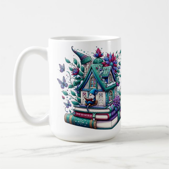 Caneca De Café Gnomo Com Livros  (Esquerda)