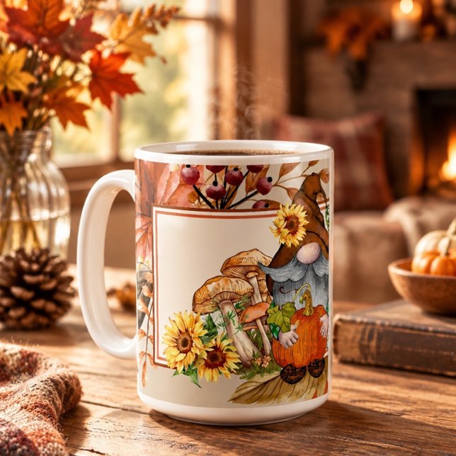 Caneca De Café Gnomo da Folhagem de Outono  (Criador carregado)