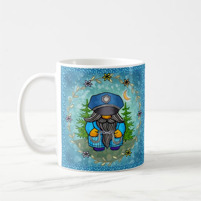 Caneca De Café Gnomo da polícia (Esquerda)