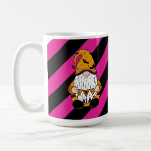 Caneca De Café Gnomo-das-bruxas-do-halloween, rosa e caneca-do-ca