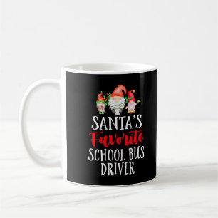 Caneca De Café Gnomo de Natal do motorista do ônibus escolar favo