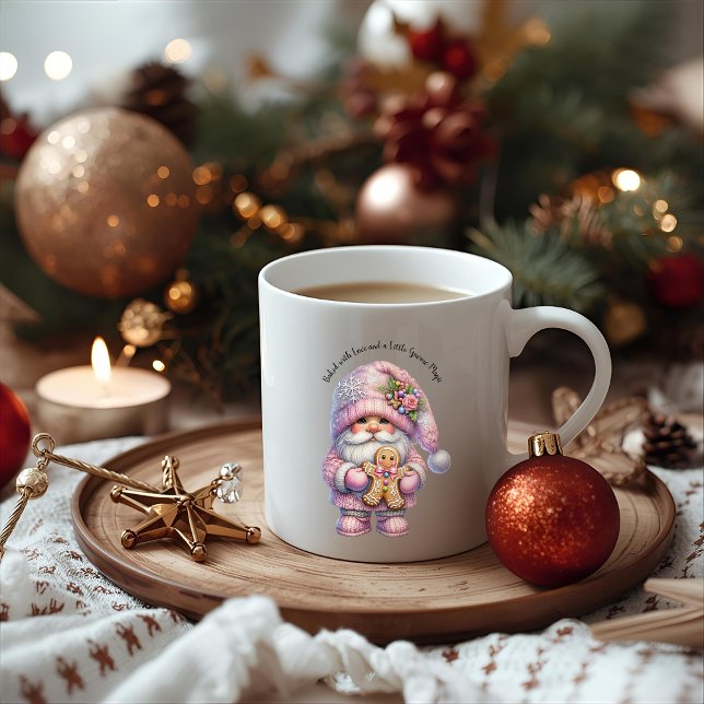 Caneca De Café Gnomo de Natal em Gingerbread Caprichoso (Criador carregado)