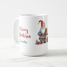 Caneca De Café Gnomo de Natal escandinavo moderno com presentes