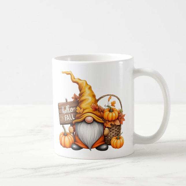 Caneca De Café Gnomo de Outono (Direita)