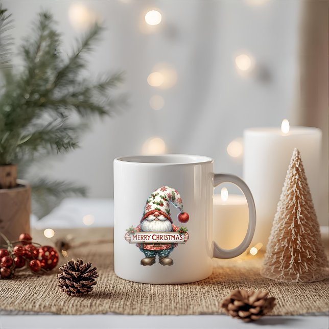 Caneca De Café Gnomo Feliz Natal (Criador carregado)
