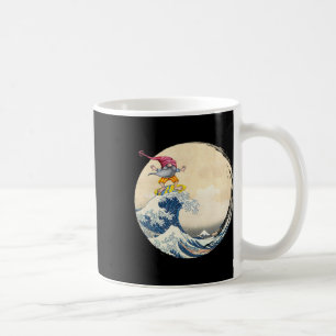 Caneca De Café Gnomo Surfista Cavalgando a Grande Onda de Kanagaw