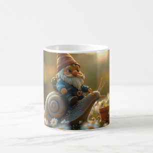 Caneca De Café Gnomo Whimsical na Cena de Jardim Mágico de Caraco