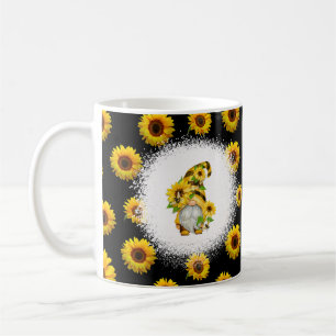 Caneca De Café Gnomos Caprichosos com Girassóis