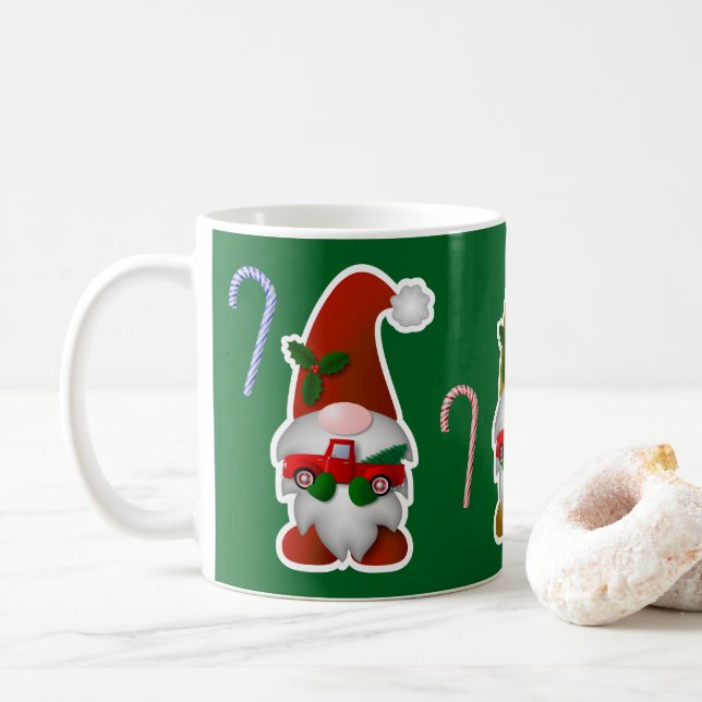 Caneca De Café Gnomos de Natal (Com Donut)